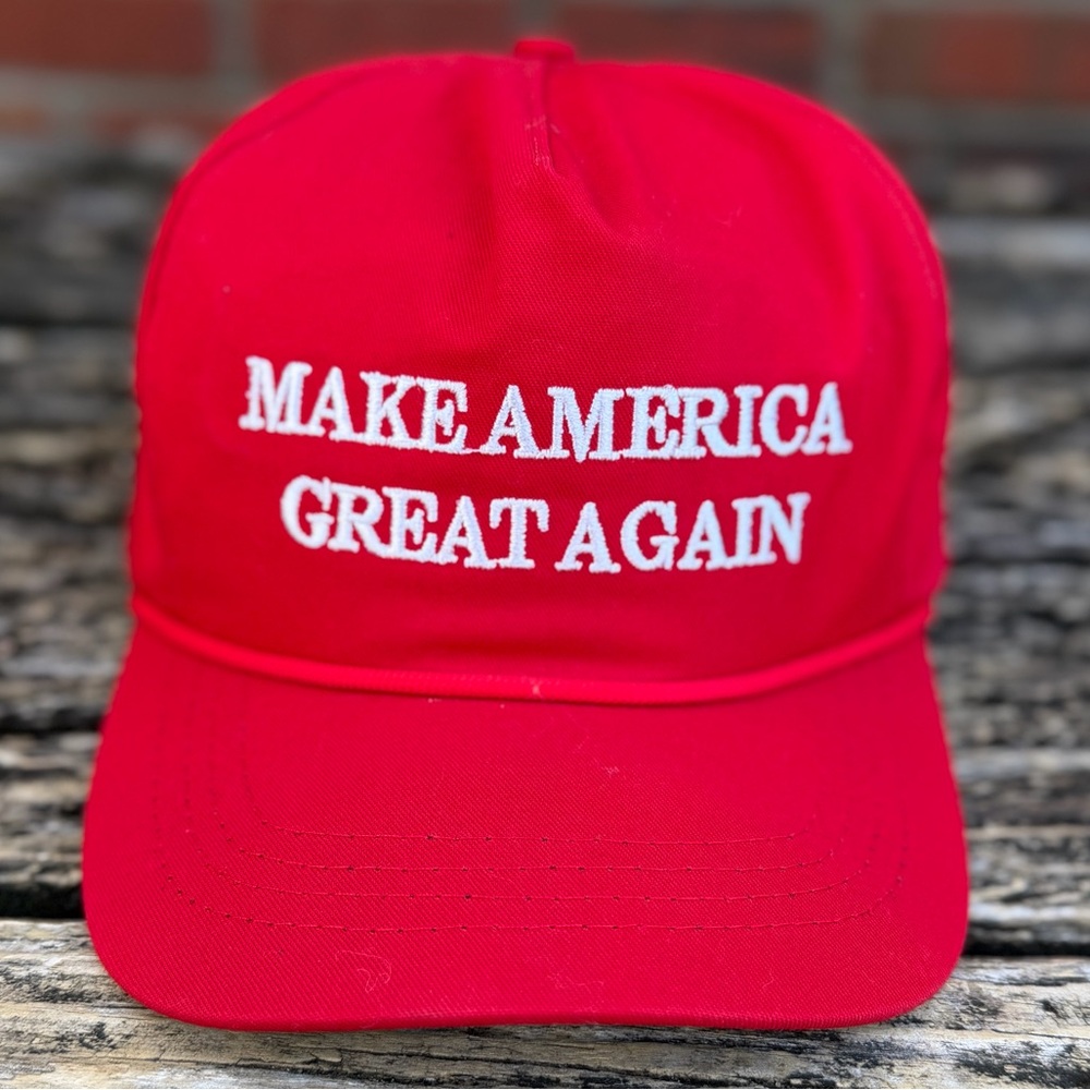 NWT Cali-Fame Headwear Make America Great Again Adjustable Red MAGA Hat USA T4